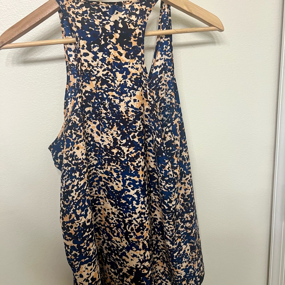 Mango Women's Tank Top - Navy and Beige